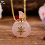 Natural Roses Amethyst Crystal Perfume Essential Pendant For Women