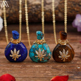 Natural Roses Amethyst Crystal Perfume Essential Pendant For Women