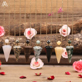 Roses Quartz Crystal Stones Pendulum Necklace