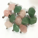 Rose Quartz Green Aventurine Reiki Pendants Charms 5PCS