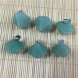 Rose Quartz Green Aventurine Reiki Pendants Charms 5PCS