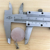 Rose Quartz Round Pie Stone Pendants for Jewelry Making 50pcs