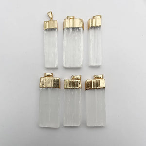 Natural Gypsum Stone Pendant Necklaces Selenite Crystal