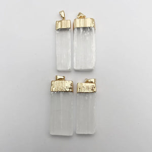 Natural Gypsum Stone Pendant Necklaces Selenite Crystal