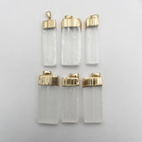 Natural Gypsum Stone Pendant Necklaces Selenite Crystal