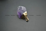 Natural Amethyst Stone Nugget Pendants Necklace Making