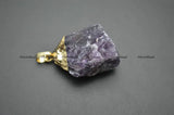 Natural Amethyst Stone Nugget Pendants Necklace Making