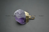 Natural Amethyst Stone Nugget Pendants Necklace Making