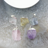 Natural Lemon/Rose Quartzs Crystal Amethysts Stone Nugget Pendants 1pcs