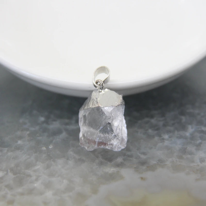 Natural Lemon/Rose Quartzs Crystal Amethysts Stone Nugget Pendants 1pcs