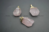 Rose Quartz Stone Nugget Pendant Necklace DIY