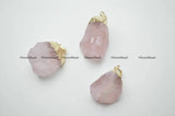 Rose Quartz Stone Nugget Pendant Necklace DIY
