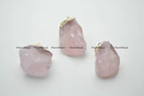 Rose Quartz Stone Nugget Pendant Necklace DIY