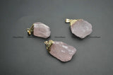 Rose Quartz Stone Nugget Pendant Necklace DIY