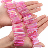 Titanium Coated Quartz Crystal Sticks 15'' Strand