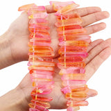 Titanium Coated Quartz Crystal Sticks 15'' Strand
