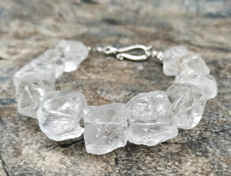 Rough Quartz Stone Beads Bracelet M0097