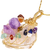 Rough Quartz Cluster Tree Of Life Pendant for Women