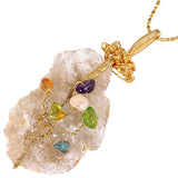 Rough Quartz Cluster Tree Of Life Pendant for Women