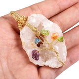Rough Quartz Cluster Tree Of Life Pendant for Women