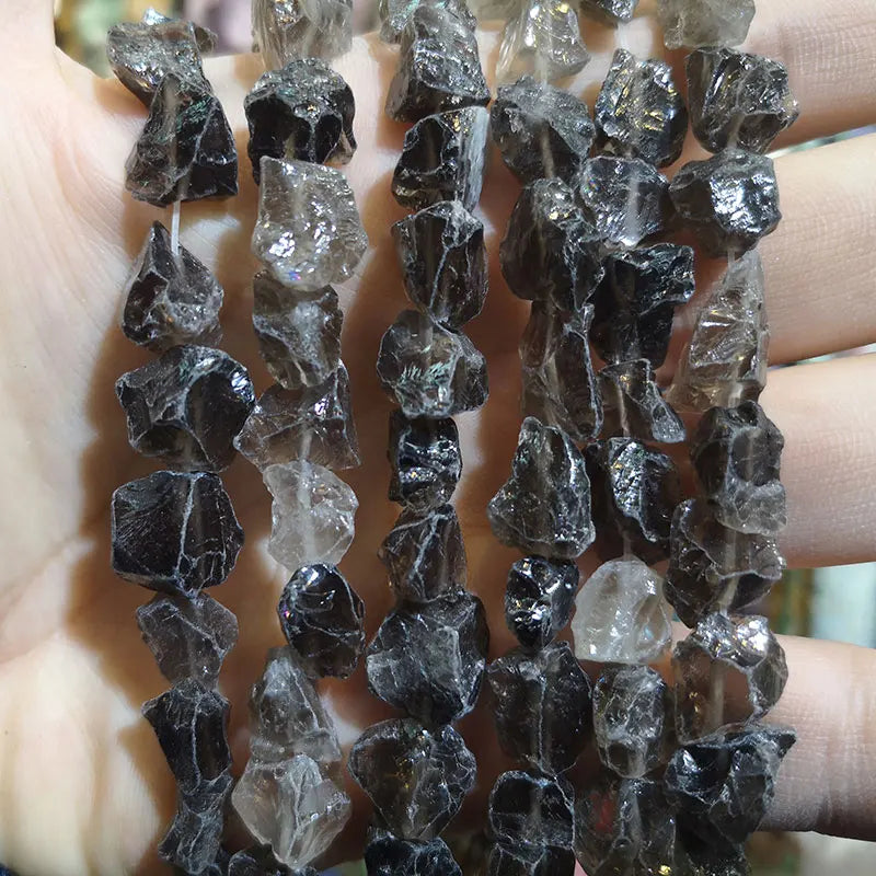 Smoky Quartz Stone Beads Loose Gravel Gemstone Spacer Beads for Jewelry Making
