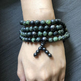 Tibetan Jade Medicine King Stone 108 Buddha Beads Bracelet