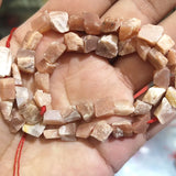 Natural Sunstone Irregular Gravel Stone Beads for Jewelry Making DIY 6-9MM