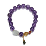 Natural Amethyst Beaded Bracelet for Women Jewelry Gift
