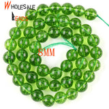Green Peridot Crystal Stone Beads 4mm-12mm for DIY Bracelets