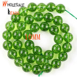 Green Peridot Crystal Stone Beads 4mm-12mm for DIY Bracelets