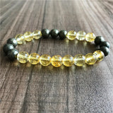 Pyrite & Yellow Quartz Beaded Bracelet for Men and Women