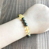 Pyrite & Yellow Quartz Beaded Bracelet for Men and Women