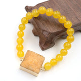 Crystal Cluster Bracelet Gold-color Small Quartz Beads Stone Round Shaped
