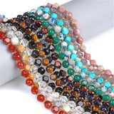 Natural Round Facets Stone Beads Cut Ball Faceted Crystal