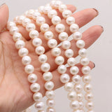 Round Freshwater Pearl Loose Beads DIY Charm Necklace Bracelet Jewelry