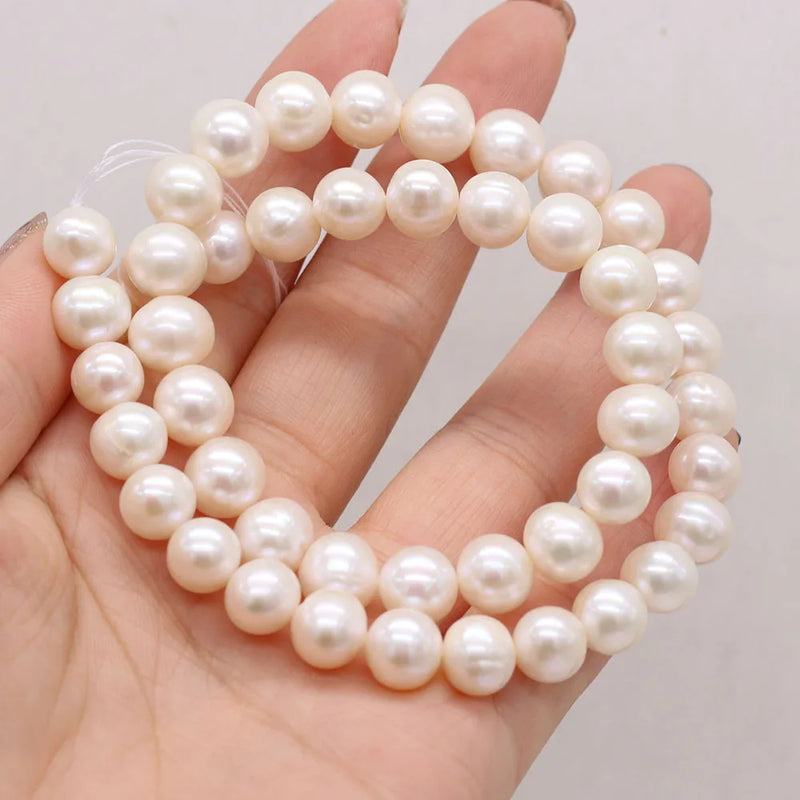 Round Freshwater Pearl Loose Beads DIY Charm Necklace Bracelet Jewelry