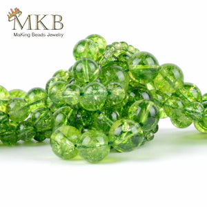 Green Peridot Crystal Stone Beads 4-12mm 15inches