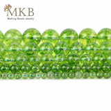 Green Peridot Crystal Stone Beads 4-12mm 15inches