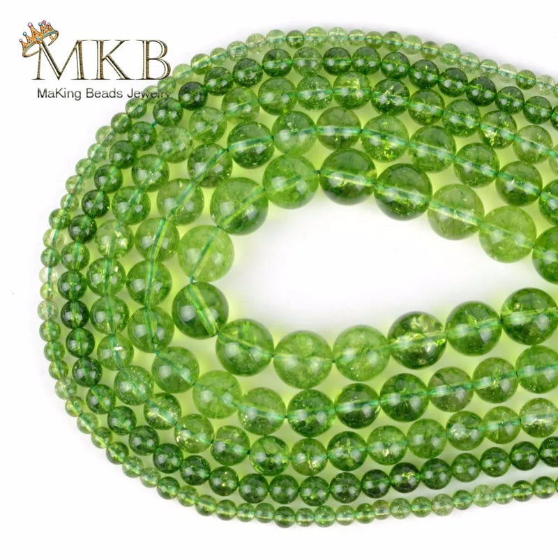 Green Peridot Crystal Stone Beads 4-12mm 15inches