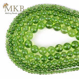 Green Peridot Crystal Stone Beads 4-12mm 15inches