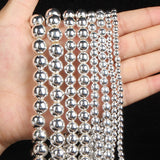 Natural Hematite Round Beads 6-12mm