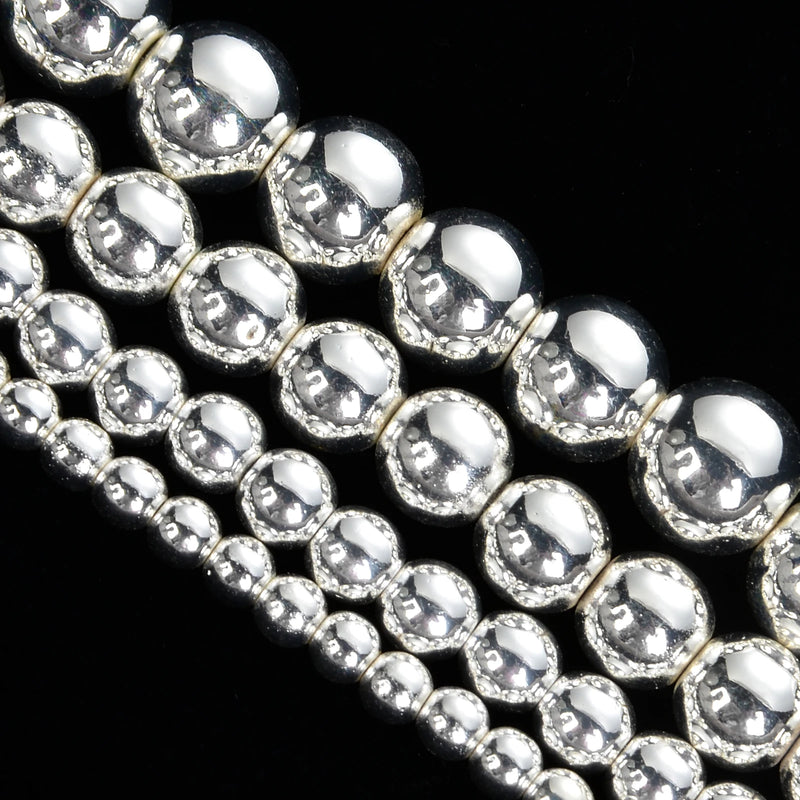 Natural Hematite Round Beads 6-12mm