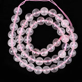Round Ice Rose Quartz Gemstone Beads 6mm 8mm 10mm Necklace Bracelet DIY Jewelry