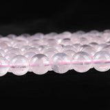 Round Ice Rose Quartz Gemstone Beads 6mm 8mm 10mm Necklace Bracelet DIY Jewelry
