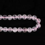 Round Ice Rose Quartz Gemstone Beads 6mm 8mm 10mm Necklace Bracelet DIY Jewelry