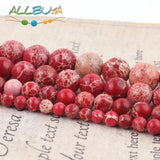 Natural Round Jaspers Beads Red Sea Sediment Stone Loose Beads 4-10mm