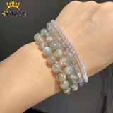 Labradorite Beads Grey Loose Stone Beads for Jewelry Making 15''