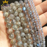 Labradorite Beads Grey Loose Stone Beads for Jewelry Making 15''