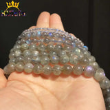 Labradorite Beads Grey Loose Stone Beads for Jewelry Making 15''