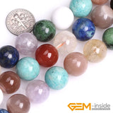Natural Round Multicolor Mixed Stone Gem Stone Beads 6/10/12/14mm